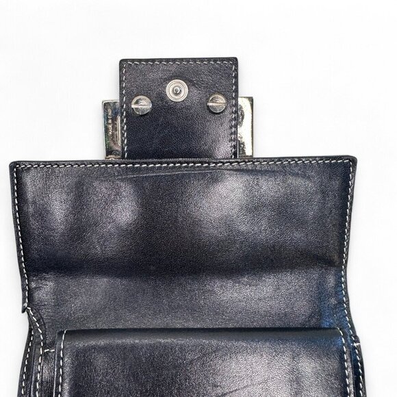 Fendi Zucca Compact Navy Wallet - FF Logo - Picture 6 of 15